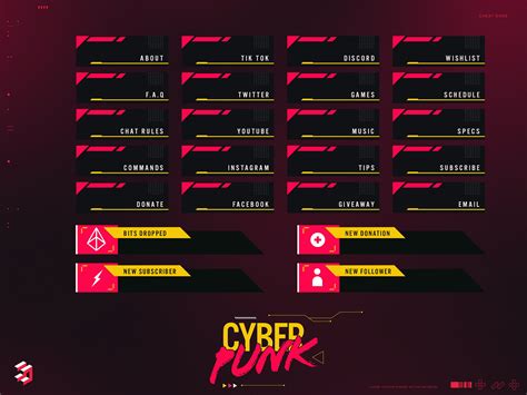 Black, Red, White Animated Twitch Overlay Complete Stream Package Made ...