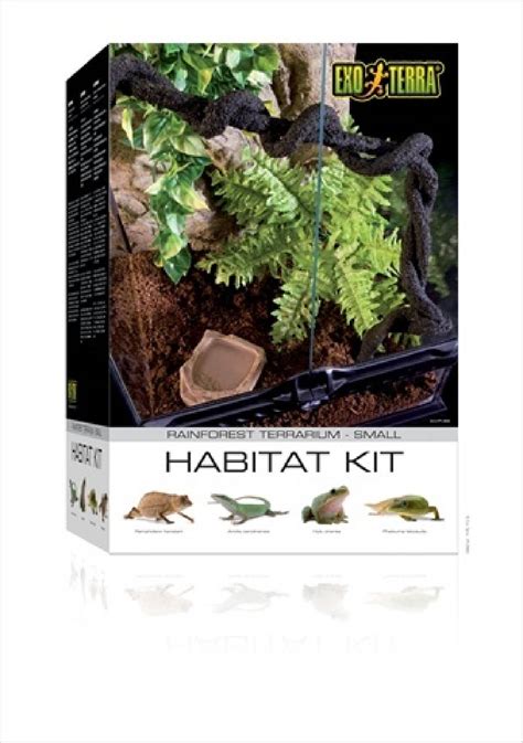 Exo Terra Rainforest Habitat Kit Medium Glass Terrarium 18x18x24