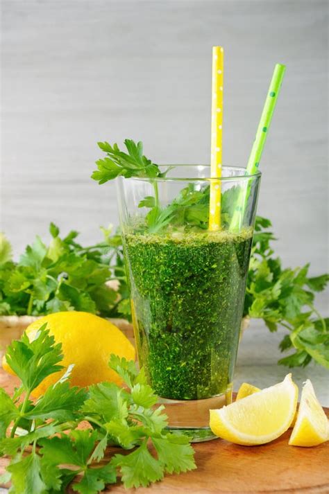 Smoothie Of Parsley And Celery Stock Image Image Of Celery Diet