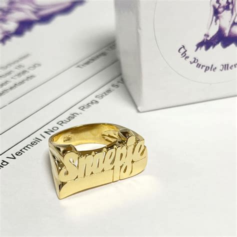 Large Gold Name Ring – Initial Obsession