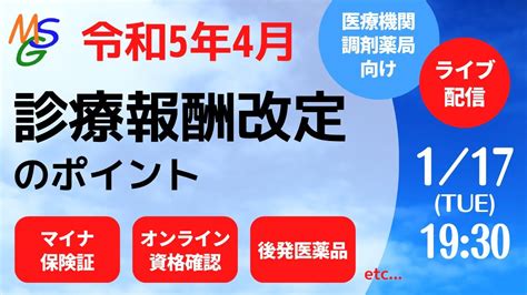 令和5年4月診療報酬改定のポイント Youtube