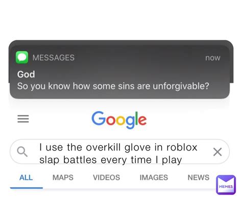 I use the overkill glove in roblox slap battles every time I play | @DaMemeLord69420 | Memes