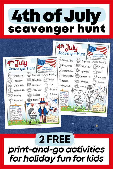 4th Of July Scavenger Hunt Free Rock Your Homeschool