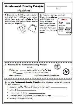 The Fundamental Counting Principle Worksheet