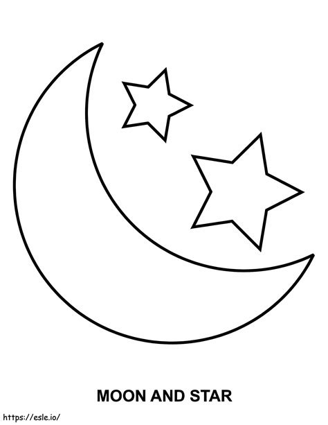 Moon And Stars coloring page