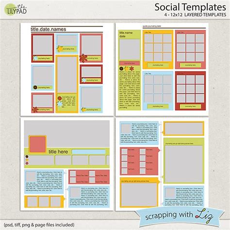 Here Are Four Digital Scrapbook Page Templates Inspired By The Visual