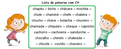 Atividades Para Educadores Lista De Palavras Cha Che Chi Cho Chu