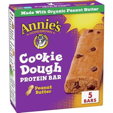 Annies Protein Bars Peanut Butter Cookie Dough 585 Oz 5 Ct