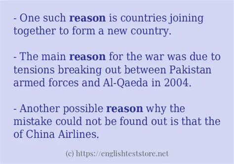 Reason Example Sentences Englishteststore Blog