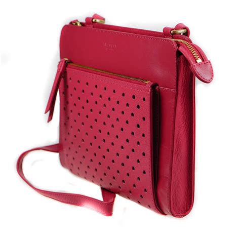 Radley Clerkenwell Medium Zip Top Pink Leather Cross Body Bag Leather