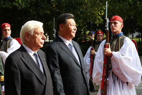 Chinese President Xi Jinping Visits Greece Athens 11 Nov 2019 Stock