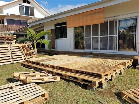 DIY Wooden Pallets Garden Deck Plan Wood Pallet Furniture