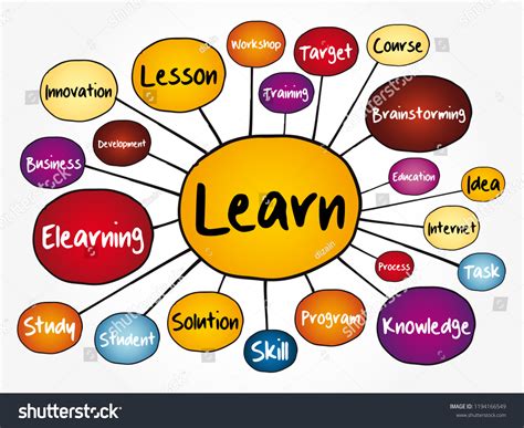 Learn Mind Map Flowchart Education Concept Stock Vector Royalty Free