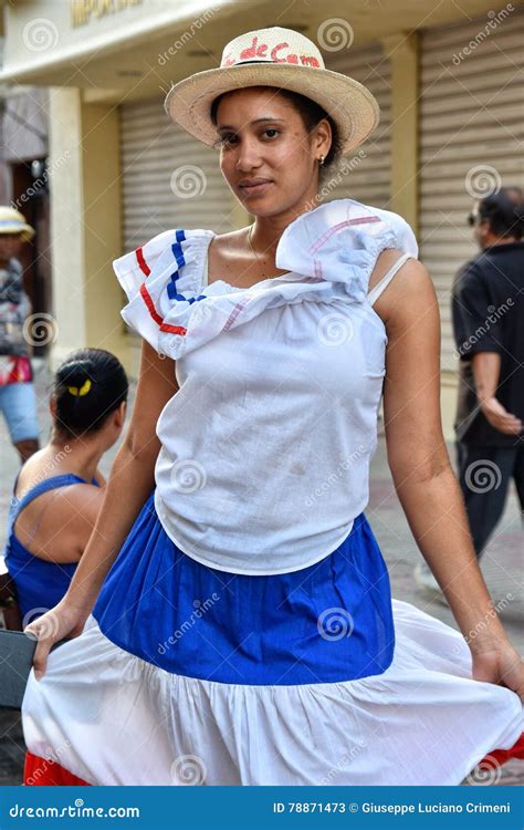 Santo Domingo Dominican Republic Girl In Traditional Dominican Dress