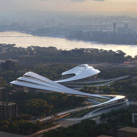 Zaha Hadid Architects Completes Zhuhai Jinwan Civic Art Centre In China