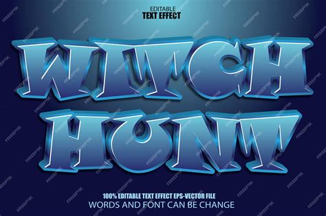 Premium Vector Witch Hunt Editable Text Effect 3d Modern Style