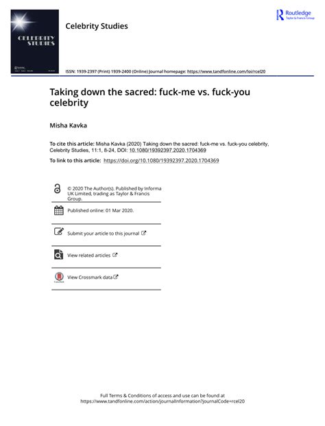 PDF Taking Down The Sacred Fuck Me Vs Fuck You Celebrity