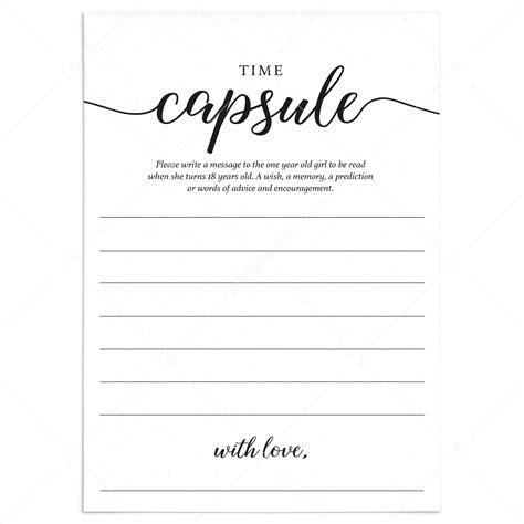 Kids Time Capsule Free Printable