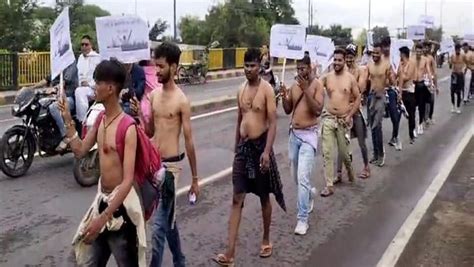 Indore Candidates Stage Half Naked Demonstration Over Backlog