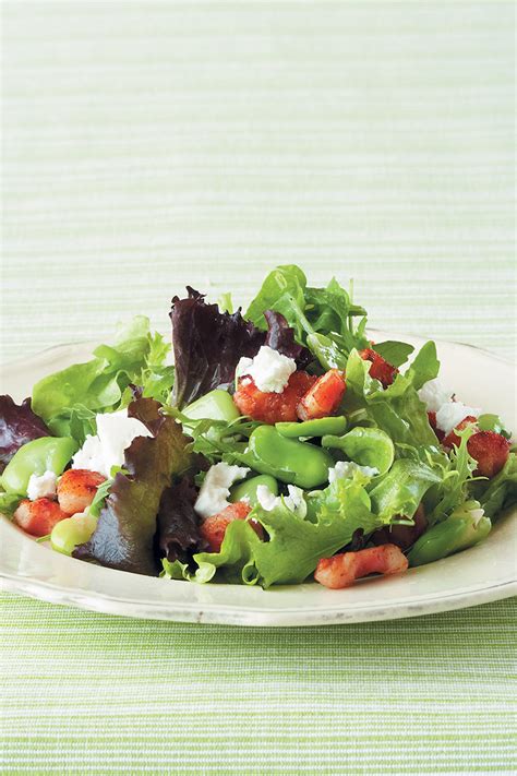 Warm Broad Bean Pancetta And Feta Salad With A Fresh Lemon And Herb Dressing Food And Home Magazine