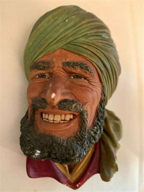 Bossons Punjabi Head Chalkware Wall Hanging England Good