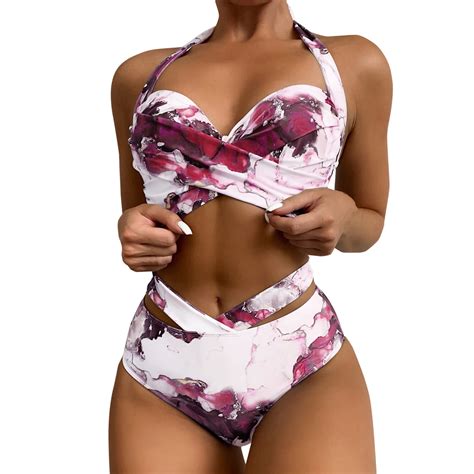 Charmgo Swim Suits For Women 2024 Wrap Water Two Push Up Front Crop