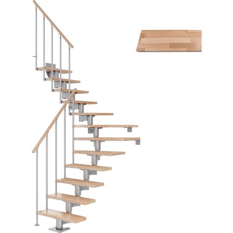 Dolle Mittelholmtreppe Cork Buche Perlgrau Gh B Cm Gewendelt