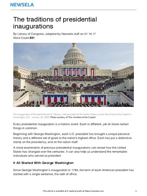 The Traditions Of Presidential Inaugurations It All Started With