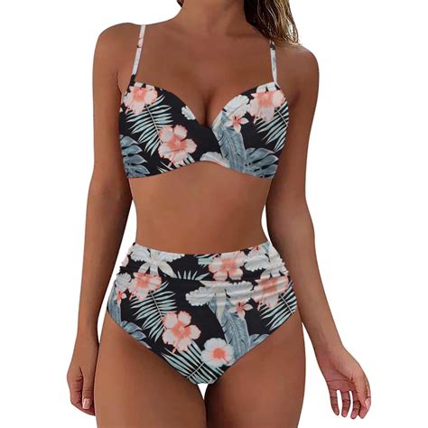 Hessimy Women High Waisted Bikini Sexy Push Up Two Piece Swimsuits Vintage Swimsuit Two Piece