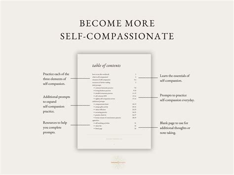 Self Compassion Workbook Printable And Digital Worksheets For Self