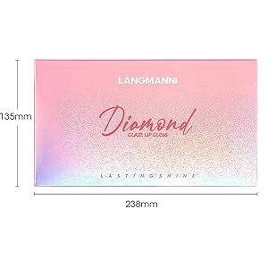 LANGMANNI 10 Colors High Shine Lipgloss Set Long Lasting Diamond Gliter