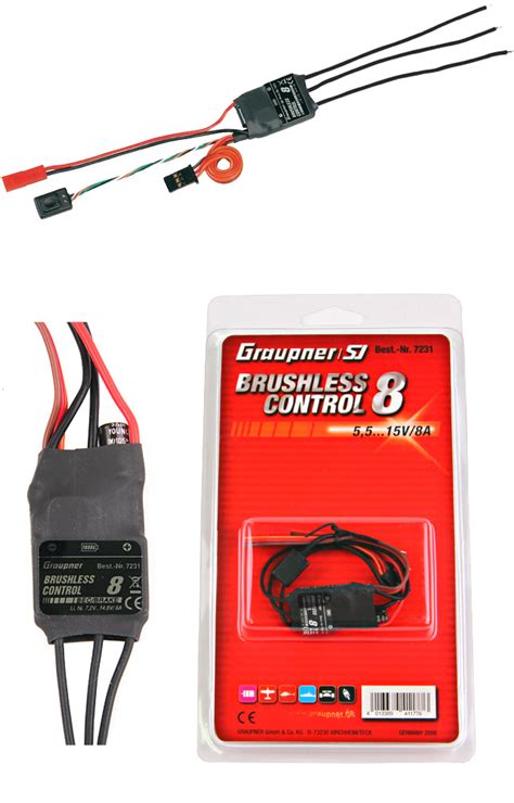 알씨뱅크 Graupner BRUSHLESS CONTROL 8A 브러쉬리스 변속기 2 4S BEC 비행기 헬기