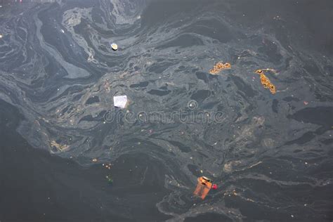 Close View of Yamuna River Polluted with Garbage and Gasoline in Stock Photo - Image of indian ...