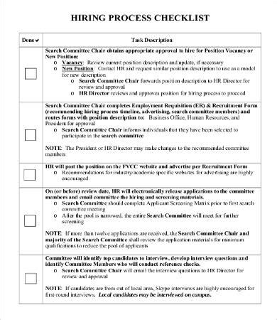 Procedure Checklist Template Excel Database