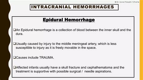 Neonatal Intracranial Hemorrhage By Dr Sonali Mhatre Ppt