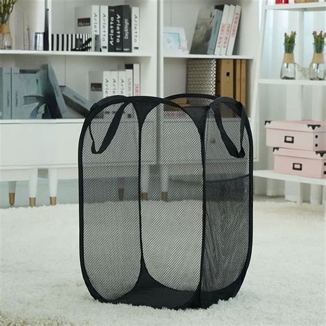 Mesh Pop Up Laundry Hamper Folding Laundry Basket Tall Clothes Hamper