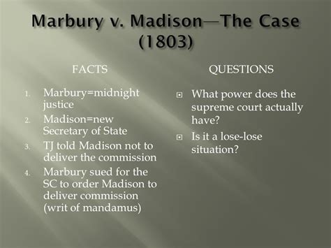 😎 Marbury v madison case brief summary. Marbury v. Madison :: 5 U.S ...