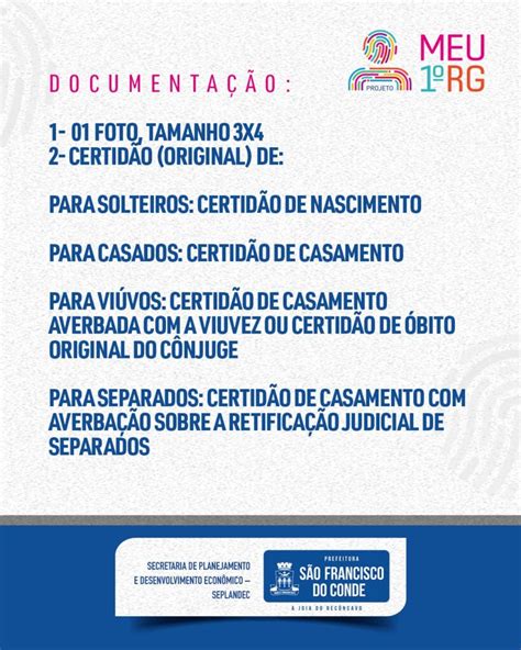 Seplandec Ir Realizar Projeto Meu Rg Para Maiores De Anos