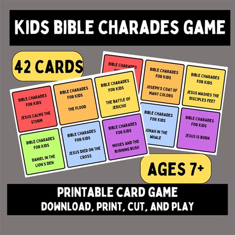 Bible Charades For Kids Bible Games For Kids Group Games Kids Christian