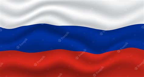 Bandeira Da Rússia Acenou Ilustração Vetorial Realista Da Ilustração