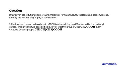 Solved Draw Seven Constitutional Isomers With The Molecular Formula