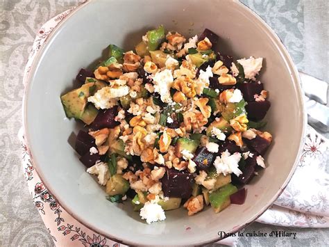 Dans La Cuisine D Hilary Salade De Betterave Avocat Feta Et Noix Et