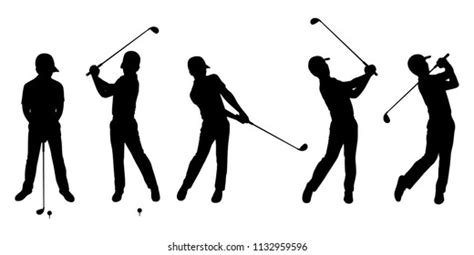 Golf Player Silhouette Vector Set Stock Vector (Royalty Free) 1132959596 | Shutterstock