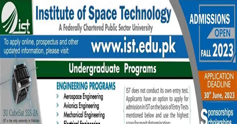 Institute Of Space And Technology Ist Admissions Open Fall