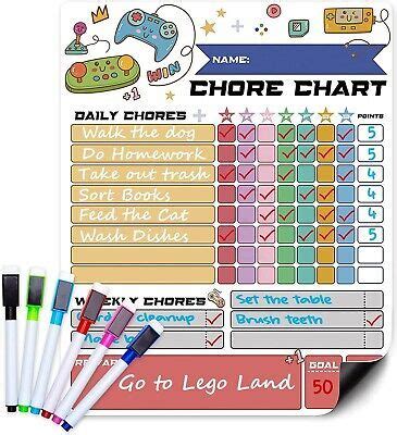 Video Game Theme Chore Chart, Magnetic Reward Chart for Kids | eBay ...