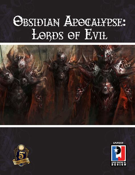 Obsidian Apocalypse Lords Of Evil 5e Lpj Design 5th Edition