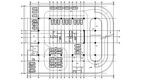 Parking Lot Design CAD layout Plan - Cadbull