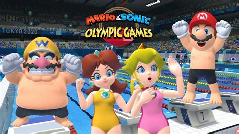 Swimming Mario Sonic At The Olympic Games Tokyo 2020 Peach Daisy