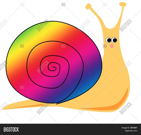 Cartoon Snail Rainbow Image Photo Free Trial Bigstock