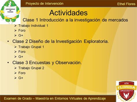 Oferta De Clase On Line Investigaci N De Mercados I Ethel Flores Examen